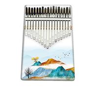 Hearda Portable Kalimba Thumb Piano 17 keys, Solid Spruce Wood Handmade Mbira Finger Piano, 3D Flower African Finger Keyboard with Tuning Hammer, Gift for Friends Adult Beginners (Golden Mountain)