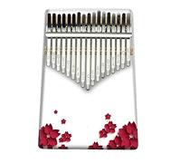 Hearda Portable Kalimba Thumb Piano 17 keys, Solid Spruce Wood Handmade Mbira Finger Piano, 3D Flower African Finger Keyboard with Tuning Hammer, Gift for Friends Adult Beginners (Peach blossom)