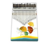 Hearda Portable Kalimba Thumb Piano 17 keys, Solid Spruce Wood Handmade Mbira Finger Piano, 3D Flower African Finger Keyboard with Tuning Hammer, Gift for Friends Adult Beginners (Ginkgo biloba)