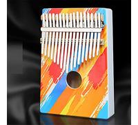 Hearda Portable Kalimba Thumb Piano 17 keys, Solid Spruce Wood Handmade Mbira Finger Piano, 3D Painting African Finger Keyboard with Tuning Hammer, Gift for Friends Adult Beginners (Rainbow)