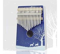 Hearda Portable Kalimba Thumb Piano 17 keys, Solid Spruce Wood Handmade Mbira Finger Piano, 3D Painting African Finger Keyboard with Tuning Hammer, Gift for Friends Adult Beginners (White tree)