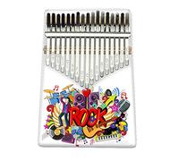 Hearda Portable Kalimba Thumb Piano 17 keys, Solid Spruce Wood Handmade Mbira Finger Piano, 3D Rock Style African Finger Keyboard with Tuning Hammer, Gift for Friends Adult Beginners (Stage)
