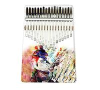 Hearda Portable Kalimba Thumb Piano 17 keys, Solid Spruce Wood Handmade Mbira Finger Piano, 3D Rock Style African Finger Keyboard with Tuning Hammer, Gift for Friends Adult Beginners (Art style)