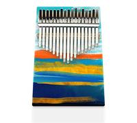 Hearda Portable Kalimba Thumb Piano 17 keys, Solid Spruce Wood Handmade Mbira Finger Piano, African Finger Keyboard with Tuning Hammer, Gift for Friends, Beginners Adult (Stripe)