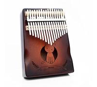Hearda Portable Kalimba Thumb Piano 17 keys, Solid Spruce Wood Handmade Mbira Finger Piano, African Finger Keyboard with Tuning Hammer, Gift for Friends Adult Beginners (Cat)