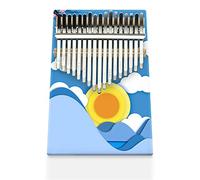 Hearda Portable Kalimba Thumb Piano 17 keys, Solid Spruce Wood Handmade Mbira Finger Piano, African Finger Keyboard with Tuning Hammer, Gift for Friends, Beginners Adult (Sun)