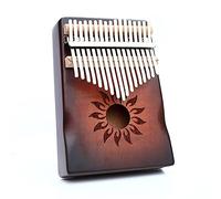 Hearda Portable Kalimba Thumb Piano 17 keys, Solid Spruce Wood Handmade Mbira Finger Piano, African Finger Keyboard with Tuning Hammer, Gift for Friends Adult Beginners (Sun)