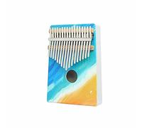 Hearda Portable Kalimba Thumb Piano 17 keys, Solid Spruce Wood Handmade Mbira Finger Piano, African Finger Keyboard with Tuning Hammer, Gift for Friends Adult Beginners (Watercolor blue)