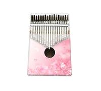 Hearda Portable Kalimba Thumb Piano 17 keys, Solid Spruce Wood Handmade Mbira Finger Piano, African Finger Keyboard with Tuning Hammer, Gift for Friends Adult Beginners (Pink)