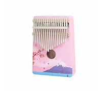 Hearda Portable Kalimba Thumb Piano 17 keys, Solid Spruce Wood Handmade Mbira Finger Piano, African Finger Keyboard with Tuning Hammer, Gift for Friends Adult Beginners (Cherry blossoms)