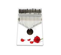 Hearda Portable Kalimba Thumb Piano 17 keys, Solid Spruce Wood Handmade Mbira Finger Piano, African Finger Keyboard with Tuning Hammer, Gift for Friends Adult Beginners (Red rose)