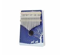 Hearda Portable Kalimba Thumb Piano 17 keys, Solid Spruce Wood Handmade Mbira Finger Piano, African Finger Keyboard with Tuning Hammer, Gift for Friends Adult Beginners (Cold winter)