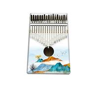 Hearda Portable Kalimba Thumb Piano 17 keys, Solid Spruce Wood Handmade Mbira Finger Piano, African Finger Keyboard with Tuning Hammer, Gift for Friends Adult Beginners (Mountain village)