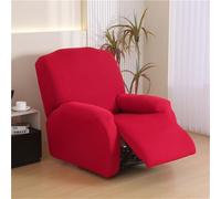 Hearda Recliner Chair Covers, Solid Color Armchair Cover for Recliner Chair 4 Piece Recliner Chair Cover Recliner Sofa Covers 1 Seater Non Slip Stretch Armchair Covers (Red)