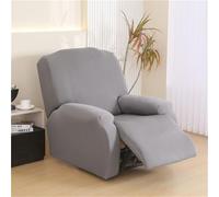 Hearda Recliner Chair Covers, Solid Color Armchair Cover for Recliner Chair 4 Piece Recliner Chair Cover Recliner Sofa Covers 1 Seater Non Slip Stretch Armchair Covers (Light Gray)