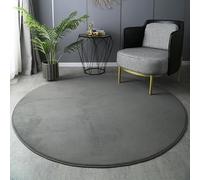 Hearda Rugs Living Room Round Large Rug 60-160cm, Non-Slip Carpet Simple Solid Colours Rugs for Bedroom Kitchen, Washable Rug for Living Rooms, Corridors,Rooms (60cm,Dark grey)