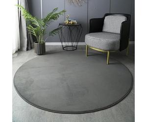 Hearda Rugs Living Room Round Large Rug 60-160cm, Non-Slip Carpet Simple Solid Colours Rugs for Bedroom Kitchen, Washable Rug for Living Rooms, Corridors,Rooms (60cm,Dark grey)
