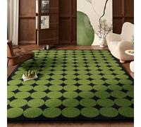 Hearda Short Pile Area Rug, Thick Imitation Cashmere Area Rug Modern Soft Floor Mat with Non Slip Bottom Green Series Carpet Play Mat Washable for Living Room Bedroom Bedside (Style8,60x180cm)