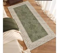 Hearda Short Pile Area Rug, Thick Imitation Cashmere Area Rug Modern Soft Floor Mat with Non Slip Bottom Mid-Century Style Carpet Play Mat for Living Room Bedroom (Vintage Style,60x180cm)