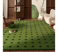 Hearda Short Pile Area Rug, Thick Imitation Cashmere Area Rug Modern Soft Floor Mat with Non Slip Bottom Green Series Carpet Play Mat Washable for Living Room Bedroom Bedside (Style7,50x180cm)