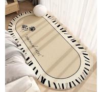 Hearda Short Pile Oval Area Rug, Thick Imitation Cashmere Area Rug Modern Soft Floor Mat with Non Slip Bottom French style Carpet Play Mat Washable for Living Room Bedroom (Rose Flower,40x120cm)