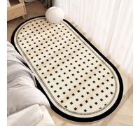 Hearda Short Pile Oval Area Rug, Thick Imitation Cashmere Area Rug Modern Soft Floor Mat with Non Slip Bottom French style Carpet Play Mat Washable for Living Room Bedroom (Simple Style,60x180cm)