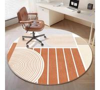 Hearda Short Pile Round Area Rug, Thick Imitation Cashmere Area Rug Modern Soft Floor Mat with Non Slip Bottom Minimalist Style Carpet Play Mat Washable for Living Room Bedroom (Style23,100cm)