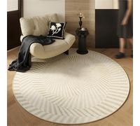 Hearda Simple Black Beige Texture Decorations Rugs Living Room Non-Slip Round Large Rug 60-140cm, Velvet Washable Carpet Rugs, for Bedroom Kitchen,Living Rooms, Corridors (Beige,60cm)