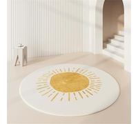 Hearda Simple Colorful Pattern Stain-Resistant Rugs Living Room Non-Slip Round Large Rug 60-140cm, Washable Velvet Carpet, for Bedroom Kitchen, Living Rooms, Corridors Rugs (Sun,140cm)