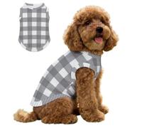 Hearda Simple Colorful Plaid Lightweight Dog Cooling Vest,Breathable Ice Silk Dog Cooling Coat,Summer Sun Protection Jacket for Puppy Small Medium Pet&Cats Walking Hiking Outdoor (Gray,L)