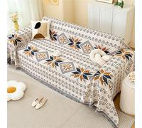 Hearda Sofa Blanket Cover, Ethnic Style Sofa Throws Large Sofa Throw Blanket with Tassels Reversible Soft Sofa Throw Cover Couch Cover Blanket for Settees Couch (Maple Leaf,90x90cm)