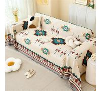 Hearda Sofa Blanket Cover, Ethnic Style Sofa Throws Large Sofa Throw Blanket with Tassels Reversible Soft Sofa Throw Cover Couch Cover Blanket for Settees Couch (Ethnic Style,180x260cm)