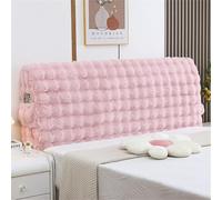 Hearda Solid Color Elastic Bed Headboard Cover, All-inclusive Universal Dustproof Protector Cover, Soft Fluffy Headboard Slipcover Edge Bed Head Cover For Bedroom Decor (120cm,Pink)