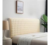 Hearda Solid Color Plaid All-inclusive Dustproof Protector Cover, Elastic Bed Headboard Cover, Velvet Headboard Slipcover Single/Double/King Size Head Cover For Bedroom Decor (Light Yellow,200cm)