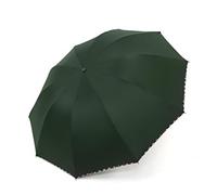 Hearda Solid Colour Umbrella Windproof Strong, Large Umbrellas for Women Man and Kids, Portable Uv Umbrella for Hot and Rainy Weather, Outdoor Essential Item (Dark Green,Diameter 110cm)