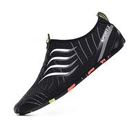 Hearda Swim Water Shoes Mens Womens Quick Dry Barefoot Beach Aqua Shoes Summer Unisex Lightweight Breathable Walking Shoes for Gym Surfing Snorkeling Black White