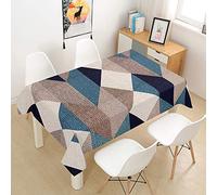 Hearda Table Cloth Rectangular Waterproof, Geometric Triangle Printed Ttablecloth Stain Resistant Oil-Proof Dust-Proof Cover Protector for Garden Kitchen Dining Picnic Party (90x90cm,7)