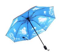 Hearda Umbrella, Umbrella Windproof Strong, Large Umbrellas for Women Man and Kids, Portable Uv Umbrella for Hot and Rainy Weather, Travelling, Outdoor (Blue Sky,Diameter 100cm)