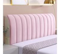 Hearda Velvet Elastic Bed Headboard Cover, Stripes All-inclusive Dustproof Protector Cover, Soft Comfortable Headboard Slipcover Fluffy Head Cover For Bedroom Decor (160cm,Pink)