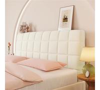 Hearda Velvet Plaid Elastic Bed Headboard Cover, All-inclusive Universal Dustproof Protector Cover, Soft Headboard Slipcover Washable Bed Head Cover For Bedroom Decor (120cm,Beige)