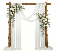 Hearda Wedding Arch Drapes Fabric,Arch Draping Fabric Sheer Backdrop Drapes 2 Panel Elegant Sheer Chiffon Backdrop Draping Curtain for Ceremony Ceiling Party Reception (Milky White E,30x300cm)