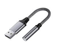 Hearing Adapter for PC and Laptop USB to 3.5mm Hearing Adapter, Laptop with Metal Connector Headphone Wire Sound Card