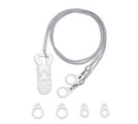 Hearing Aid Anti-Loss Lanyard Safety Retainer - 35cm Nylon Cord with Dual Clips with 4 Assorted Sizes Silicone Loops & 1PCS Plastic Storage Box - Secure Hearing Aid Accessories for Seniors & Children