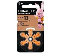 Hearing Aid Batteries Size 13 Brown Zinc-Air Long Life Pack of 6 Cells ExtraLife