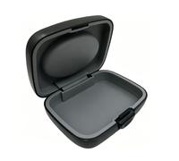 Hearing Aid Case Fits 2 Aids, Anti-Dirty Black Hard Storage Box with Interior Silicone Bumps, Small Protective Travel Organiser for Earbuds, Coins, Keys, Daily Shell Cover Accessories