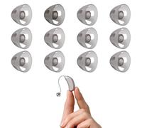 Hearing Aid Domes,12 PCS Soft Silicone Hearing Aid Open Domes,12mm Hearing Aids Earbuds,Transparent Black Ear Tips Replacement, Hearing Aid Domes for Phonak Oticon Signia Oticon Hearing Aid（Size L）
