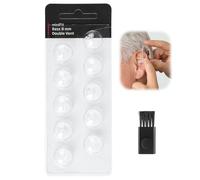 Hearing Aid Domes for Oticon, 8mm Replacements Hearing Aid Accessories Compatible with Oticon Prowax Minifit Wax Filters Universal Silicone Hearing Aid Domes Double Vent Bass Open Domes (with Brush)