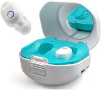 Hearing Aid, Rechargeable Sound Amplifier, Mini Invisible Digital Device with Adjustable Volume, Batteries Storage Case, Premium Quality Hearing Assistance for Adults