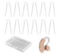 Hearing Aid Tubes, 12pcs R Type Lightweight Hearing Aid Tube NHS and1 Transparent Storage Box,Hearings Aids Tubes Replacement NHS, NHS Hearings Aids Tube for Seniors(3.1×2.0mm)