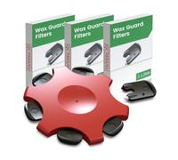 Hearing Aid Wax Guard Filters Compatible with MiniFit ProWax Receivers Red Replacement Cerumen Stop Inserts for RITE RIC Receiver Systems Earwax Protection Maintenance Cleaning Kit 3 Packs 18 Filters